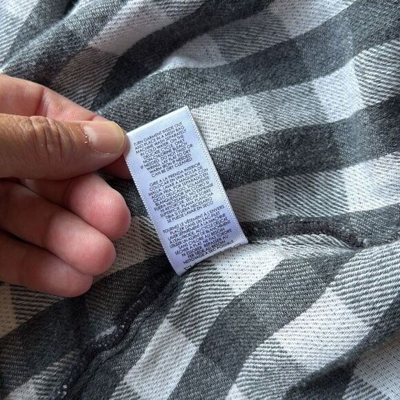 Cabi tavern plaid flannel button up shirt jacket womens size medium black gray r - Picture 8 of 11